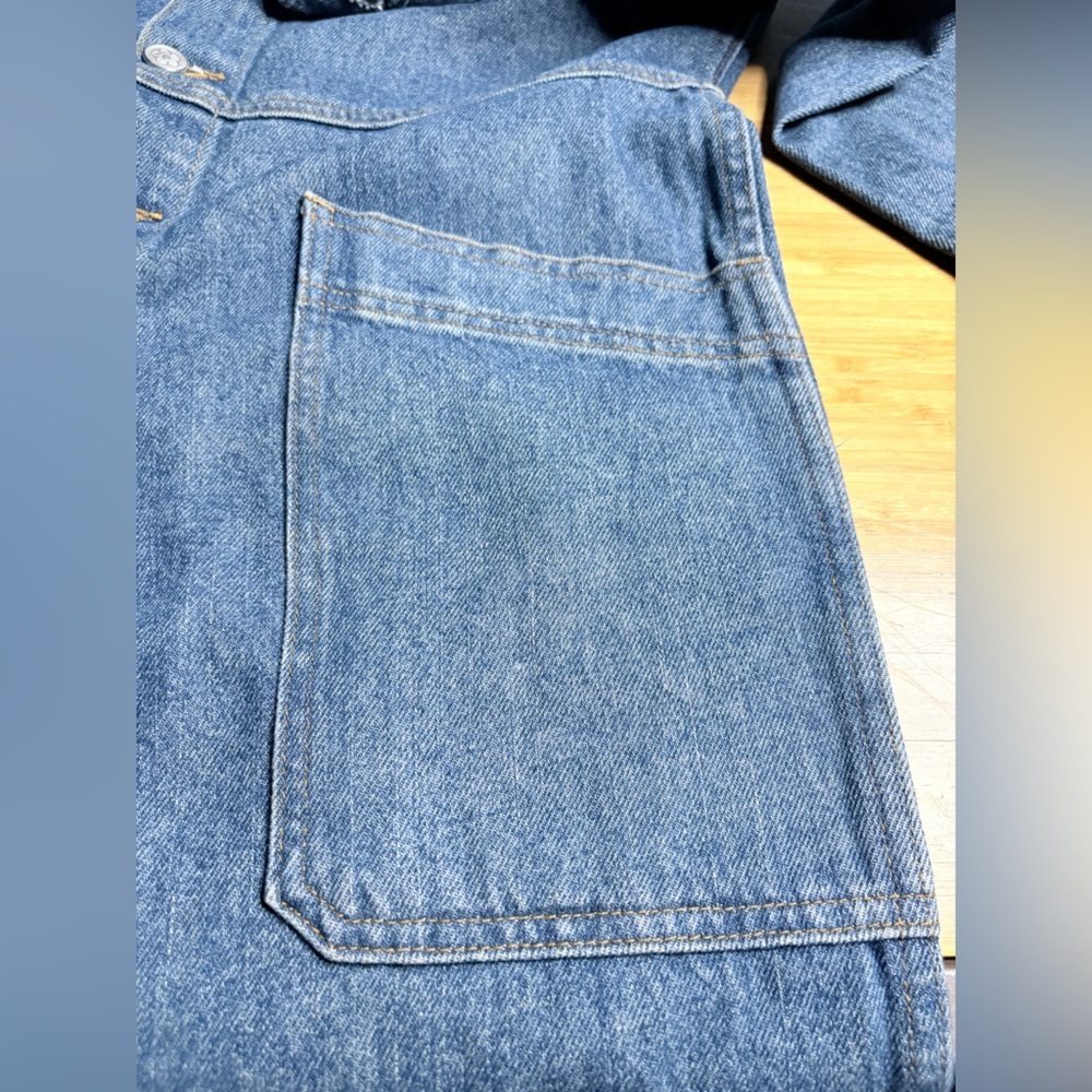 Lisa Says Gah- Farrah Denim Jumpsuit-Coveralls in vintage indigo. Size L - Picture 9 of 9